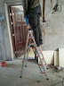 奥誉梯子家用铝合金加厚多功能室内折叠楼梯凳不锈钢铝合金人字梯子 工具盘款铝合金四步梯（更实用） 实拍图