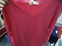 艾路丝婷新款T恤女长袖秋冬V领打底衫女士棉体恤TX3688 桃红色 170/92A/XL 实拍图