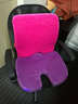 温伦靠垫腰靠太空记忆棉慢回弹腰靠腰枕靠枕办公室靠垫靠背垫腰汽车护腰靠垫坐垫两用学车加高坐垫 玫红偏硬款 实拍图