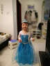 依百购 冰雪奇缘艾莎女礼服裙爱莎安娜公主连衣裙长袖网纱万圣节儿童节表演裙子 半亮片蓝色裙子+2#皇冠+魔法棒+假发 110码 实拍图