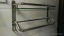 杰沙朗不锈钢置物架浴室挂件毛巾架卫生间玻璃卫浴置物架五金壁挂件 1301单层双杆带钩 510MM 实拍图