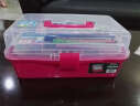 老A(LAOA)12.5英寸糖果色家用透明塑料三层五金工具箱收纳箱 12.5‘’玫红色 晒单实拍图