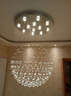 【与善】欧式餐厅灯水晶灯 简约餐厅灯LED水晶灯楼梯灯 简约卧室灯玄关灯圆形吊灯141-水晶球 直径80高*120cm 三色调光-150瓦 实拍图