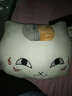 萌萌猪（mengmengzhu）夏目友人帐猫老师手捂公仔可爱猫咪抱枕玩偶毛绒玩具送抱枕暖手捂 白色开眼 手捂可以插手 实拍图