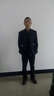 海派浩宇 中山装套装男立领修身正装商务男装结婚礼服民族服装男青年 1681黑色 L (170) 推荐106-115斤 实拍图