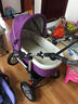 BabyBoom婴儿推车轻便折叠可坐可躺婴儿车宝宝车童车充气轮避震婴儿手推车 紫色配睡篮 实拍图