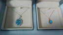 欧采妮（OUCERNY）7克拉托帕石吊坠18k玫瑰金彩色蓝色宝石锁骨链珠宝送情人节礼物 伦敦蓝18K玫瑰金 带银链 实拍图