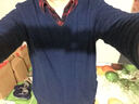 恒源祥100%纯羊绒衫男V领毛衣秋冬季厚款中青年纯山羊绒套头针织衫男 藏青 M 【建议100-120斤】 实拍图