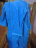 欣美舒纯棉睡袍浴袍男女士毛巾料吸水情侣长款秋冬季加厚全棉浴衣速干 蓝色-100纯棉-加厚保暖 L 【适合178cm以下180斤以内】 实拍图