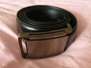 毅莱米特男士鳄鱼皮平滑扣内穿天地扣枪黑金三色内径38圆孔皮带扣腰带头 鳄鱼纹黑成套（皮带宽3.8cm） 实拍图