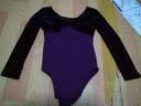 艾舞戈儿童舞蹈服秋冬女童拼绒练功服专业芭蕾舞连体服丝绒拉丁舞演出服 紫色-长袖-开裆 110 （身高105-115cm） 实拍图