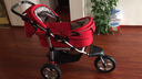 BabyBoom婴儿推车轻便折叠可坐可躺婴儿车宝宝车童车充气轮避震婴儿手推车 红色配睡篮及汽车安全座椅 实拍图