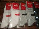 PUMA彪马袜子男士中筒休闲运动棉袜3双装 黑色/浅灰/白色 均码(39/42) 实拍图