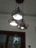 简格 餐厅吊灯北欧创意餐厅灯简约钻石LED饭厅吊灯 3头圆盘 咖啡色款 LED白光 实拍图