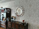 释梦园 镜子壁饰 玄关镜 装饰镜 浴室镜 欧式墙面壁饰镜壁挂玄关镜子M0951 香槟银 86*86CM 实拍图