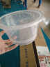贩美丽 圆形一次性餐盒 外卖打包盒便当盒塑料快餐盒带盖环保饭盒 圆1500透明-50套 实拍图
