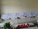 温恋 加厚沙发巾靠背巾 沙发垫沙发罩 沙发套 扶手巾 组合沙发巾布套 牡丹花(白色) 五人(大)靠背宽350*高90cm 实拍图