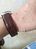 世辉（shihui）适用劳力士切利尼表带鳄鱼皮手表带男士真皮欧米茄天梭浪琴梅花积家江诗丹顿手表带女弧口蝴蝶扣 弧口棕色棕线玫瑰金扣 接口宽度  19MM 实拍图