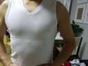 拓品 纯棉v领宽肩背心男无袖打底衫夏季运动上衣服健身紧身坎肩汗背心 白色 S /165（欧版） 实拍图