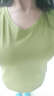 艾路丝婷新款短袖T恤女V领上衣纯色打底体恤TX3560 军绿色 165/88A/L 实拍图
