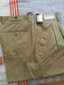 罗伦迪萨休闲裤男双褶宽松高腰纯棉中老年直筒宽松休闲裤男裤商务休闲爸爸长裤 -53黑色(厚款) 35码(腰围2.75尺) 实拍图