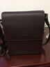 七匹狼男士真皮单肩斜挎包牛皮背包休闲包竖款真皮包头层牛皮男包送父亲 啡色 小号1A90112 实拍图