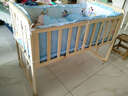 贝快乐婴儿床宝宝童床环保实木无油漆可侧翻与大人床合并、可变书桌 床+蚊帐+印花五件套+棕垫 A款  102*60*85 实拍图