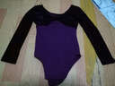 艾舞戈儿童舞蹈服秋冬女童拼绒练功服专业芭蕾舞连体服丝绒拉丁舞演出服 紫色-长袖-开裆 110 （身高105-115cm） 实拍图