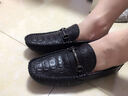 羚步 豆豆鞋男真皮春夏季社会青年懒人鞋商务休闲皮鞋乐福男鞋 黑色 41 实拍图