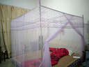 爱拉优嘉 蚊帐1.5米床不锈钢支架蚊帐宫廷落地式蚊帐三开门蚊帐加粗支架 清新蓝 1.8*2.0米床32杆不锈钢支架 实拍图
