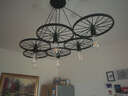 恋尚灯饰 loft复古工业风餐厅吧台咖啡厅田园茶楼服装店网吧铁艺车轮吊灯 六头款 4瓦暖光 实拍图