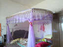 曼娅奴（MIGAINO）伸缩蚊帐架1.5x2米蚊帐三开门宫廷不锈钢支架纹帐U型蚊帐加密纱 流苏紫色伸缩 2*2.2米床32号杆超加粗 实拍图