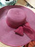 维捷夫遮阳帽女士太阳帽夏天沙滩大沿帽子折叠防晒草帽女 藏蓝玫红带 实拍图