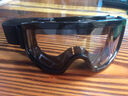 劲越摩托车风镜哈雷头盔眼镜户外运动骑士装备防雾防风面具装饰配半盔 黑框配透明镜 实拍图