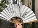 王星记扇子玉骨手绘宣纸折扇男士玉竹扇子中国风9寸杭州礼品工艺扇汉服 玉骨手绘-暗香梅花 9寸 实拍图