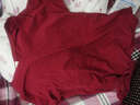 艾路丝婷T恤女新款夏季女装上衣女士短袖V领体恤打底衫 酒红色 180/100A/XXXL 实拍图