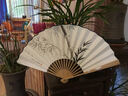 王星记扇子玉骨手绘宣纸折扇男士玉竹扇子中国风9寸杭州礼品工艺扇汉服 玉骨手绘-暗香梅花 9寸 实拍图