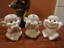 东方泥土【破损补发】十二生肖陶瓷摆件创意可爱家居客厅装饰卡通小礼品工艺品摆设吉祥物/三不猴 A款不听 实拍图