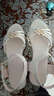 依斯诺宇妈妈凉鞋女坡跟真皮中老年凉鞋女大码女鞋4143防滑软底夏季新款 米白 38 实拍图