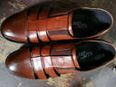 迪斯勒夏季男士头层牛皮包头凉鞋厚底商务正装透气凉皮鞋男鞋休闲洞洞鞋 棕色 41 (255mm) 实拍图