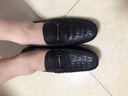 羚步 豆豆鞋男真皮春夏季社会青年懒人鞋商务休闲皮鞋乐福男鞋 黑色 41 实拍图