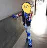 捷豹溜冰鞋儿童轮滑鞋男女初学者旱冰鞋可调滑冰鞋 深蓝前轮闪光（头盔+护具+鞋包） L (160)大码L（鞋标39-42）10岁以上穿 实拍图