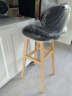 阿雨生活（Aulife） 美式实木创意时尚吧台椅 现代简约欧式复古高脚靠背高吧椅 家用吧台酒吧椅子 78原木架-魅影黑 实拍图