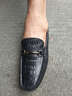 羚步 豆豆鞋男真皮春夏季社会青年懒人鞋商务休闲皮鞋乐福男鞋 黑色 42 实拍图