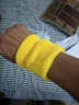 AOLIKES毛巾运动护腕男女护腕套跑步骑行羽毛球吸汗透气篮球擦汗定制logo 柠檬黄色 长8厘米 （两只） 实拍图