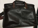 波斯丹顿（BOSTANTEN）男包商务男士手提包横款单肩包头层牛皮公文包男电脑包 啡色 横款 实拍图