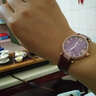 西亚尼（CIRNI）女士手表女表时尚潮流简约钢带休闲石英表镶钻防水真皮带腕表 皮金紫 实拍图