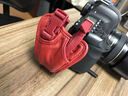马田微单腕带牛皮韩国进口单反相机手腕带真皮适用佳能尼康富士索尼防丢防摔快装板兼容背带脚架手绳 旗舰版红色 实拍图