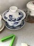 豹霖 陶瓷盖碗茶杯大号功夫茶具配件青花瓷三才敬茶碗茶备泡茶壶 高白瓷-品悦荷香-特大号 实拍图