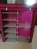 亚思特 简易鞋柜多层双排布艺防尘收纳架钢管加粗加固组装经济型储物架 酒红色【长90宽30高108cm】 实拍图